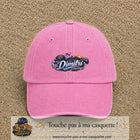 Casquette Rose délavé avec motif Prénom Dimitri univers vitesse en 5 cm – vue principale