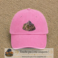 Image principale casquette Rose délavé avec motif Montagne et boussole 7 cm