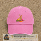 Image principale casquette Rose délavé avec motif Lapin fleuri 7 cm
