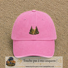 Casquette Rose délavé motif Forêt de sapins logo 5 cm