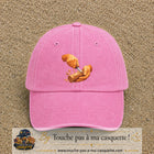 Casquette Rose délavé motif Travail du bois logo 7 cm