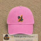 Image principale casquette Rose délavé avec motif Feuillage tropical doré 7 cm