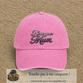 Casquette Rose délavé avec motif I Love You Mum en 7 cm – vue principale
