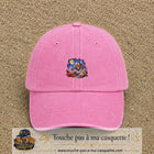 Casquette Rose délavé motif Château médiéval logo 5 cm