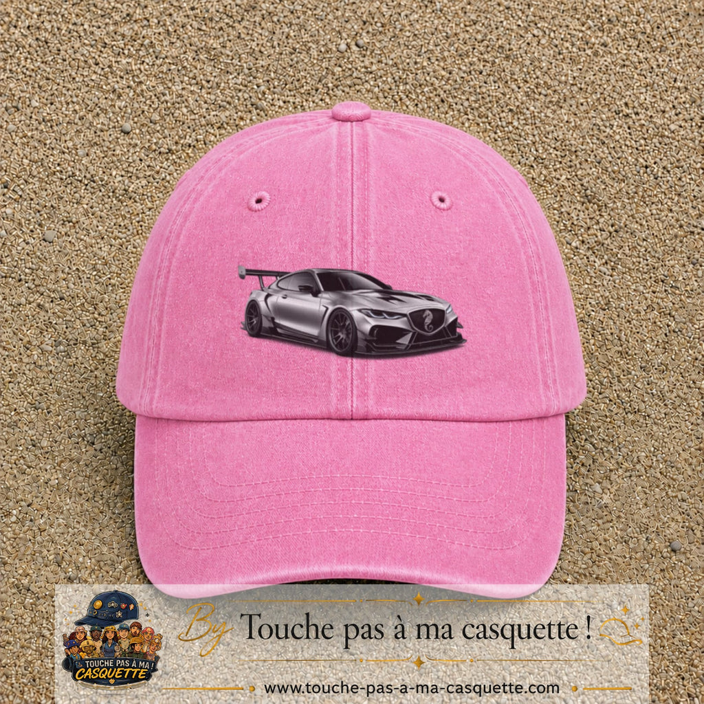 Casquette Rose délavé avec motif Voiture sportive en 5 cm – vue principale