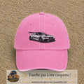 Casquette Rose délavé avec motif Voiture sportive en 5 cm – vue principale