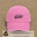 Casquette Rose délavé avec motif Je suis à la retraite en 5 cm – vue principale
