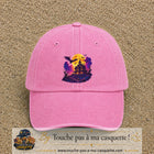 Casquette Rose délavé motif Manoir hanté logo 7 cm