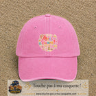 Casquette Rose délavé avec motif Merci les Fiancés en 7 cm – vue principale
