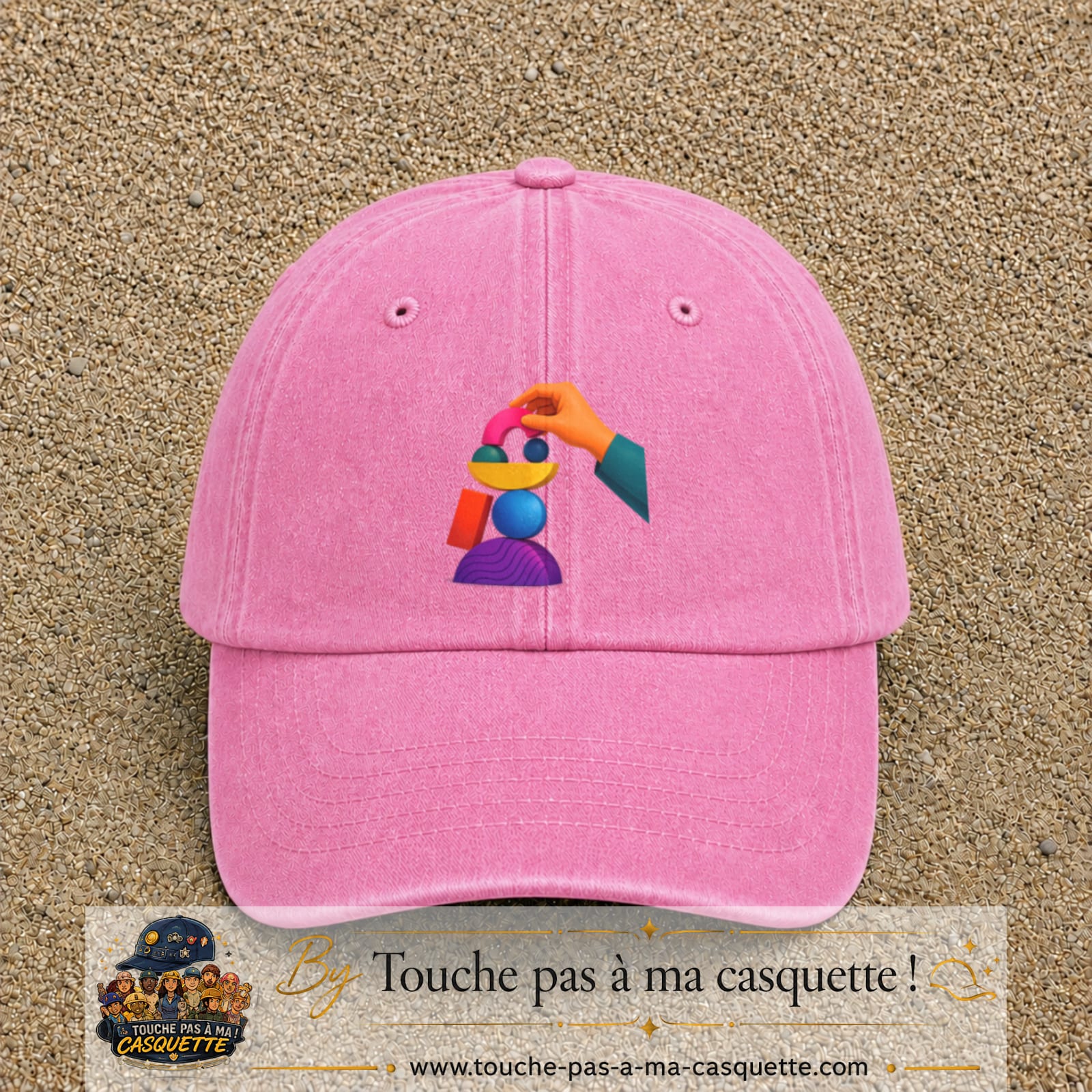 Image principale casquette Rose délavé avec motif Jeu d’équilibre 7 cm