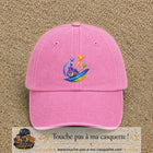 Image principale casquette Rose délavé avec motif Accessibilité étoilée 7 cm