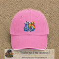 Image principale casquette Rose délavé avec motif Orage arc-en-ciel 7 cm