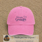 Casquette Rose délavé avec motif I Love You Grandpa en 5 cm – vue principale