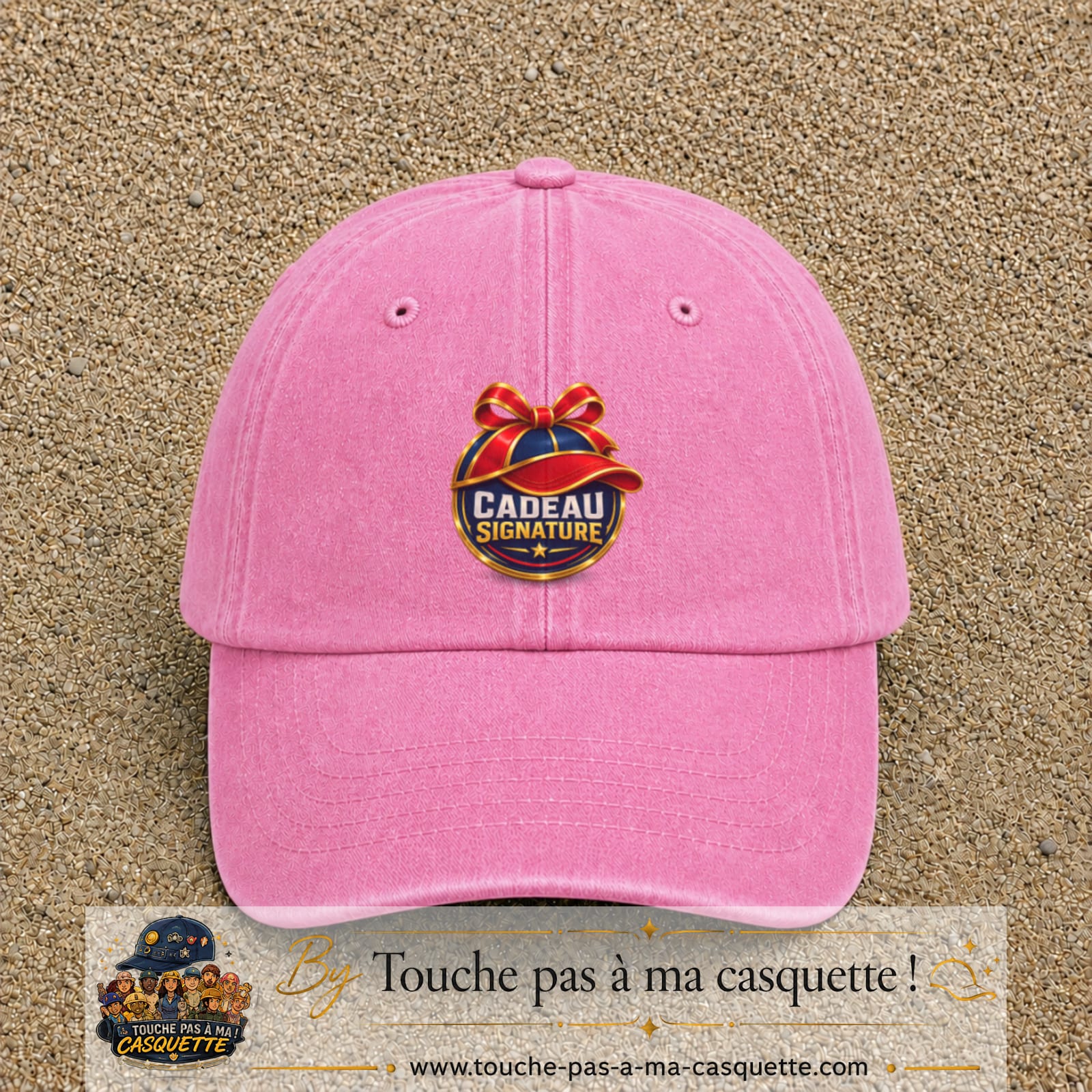 Casquette Rose délavé avec motif Cadeau Signature avec casquette en 7 cm – vue principale