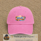 Casquette Rose délavé avec motif Bonne retraite au bord de la mer en 5 cm – vue principale