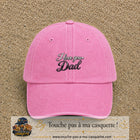 Casquette Rose délavé avec motif I Love You Dad en calligraphie en 5 cm – vue principale