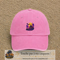 Casquette Rose délavé motif Manoir hanté logo 5 cm
