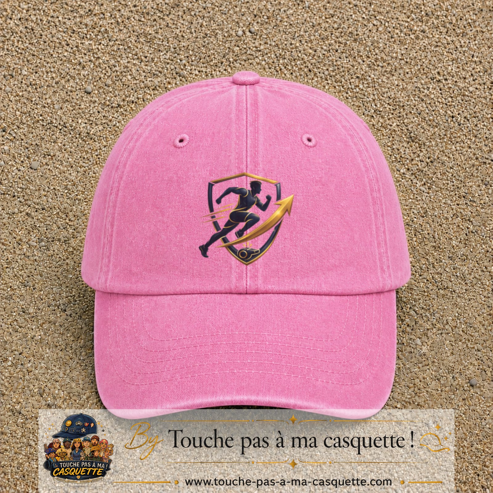 Casquette Rose délavé avec motif Coureur et sifflet de coach en 7 cm – vue principale