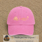 Casquette Rose délavé avec motif Prénom Sonia fleuri en 5 cm – vue principale