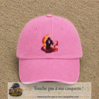 Casquette Rose délavé motif Couple sous la lune logo 7 cm