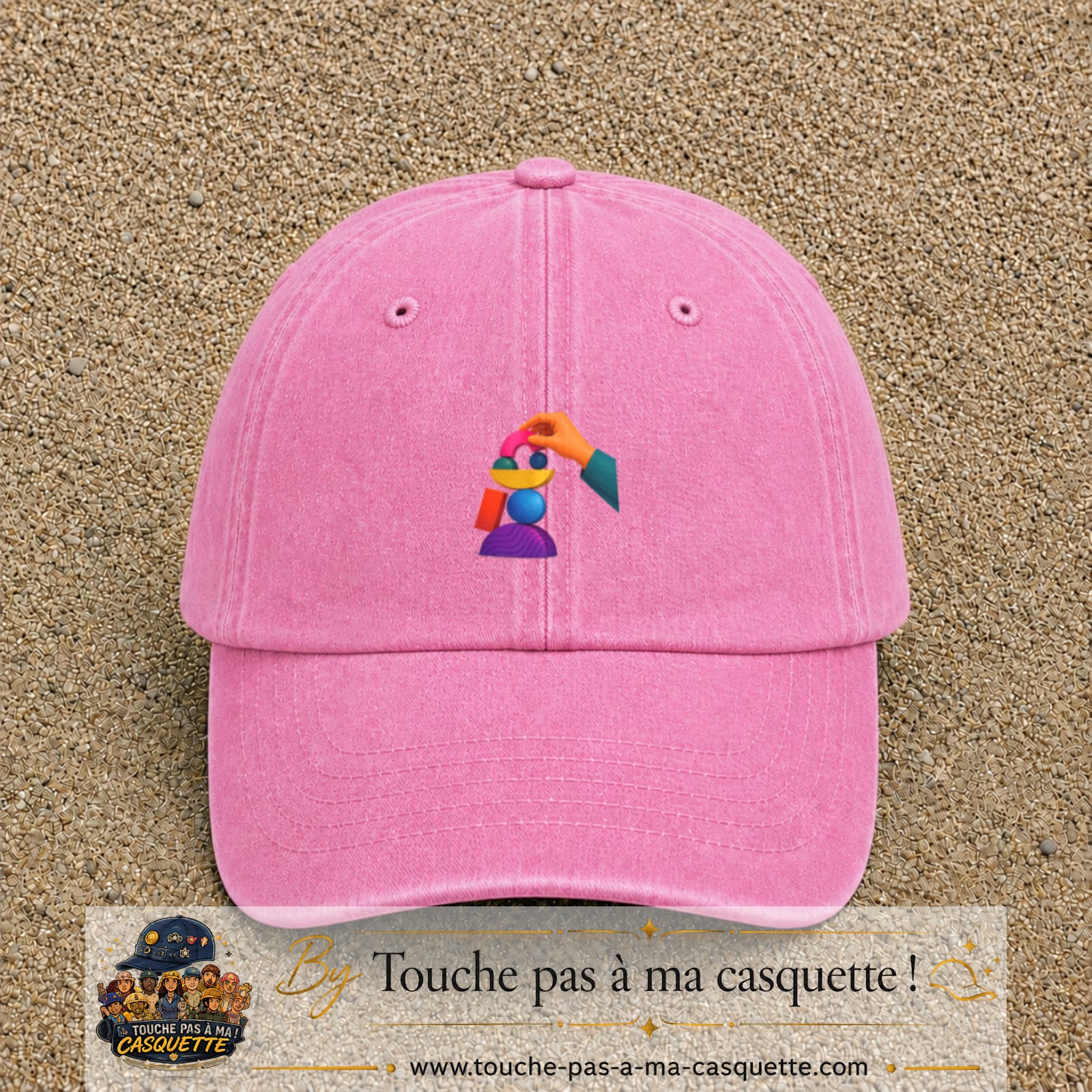 Image principale casquette Rose délavé avec motif Jeu d’équilibre 5 cm