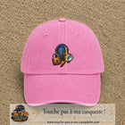 Casquette Rose délavé avec motif Porte mystérieuse avec cadenas en 7 cm – vue principale