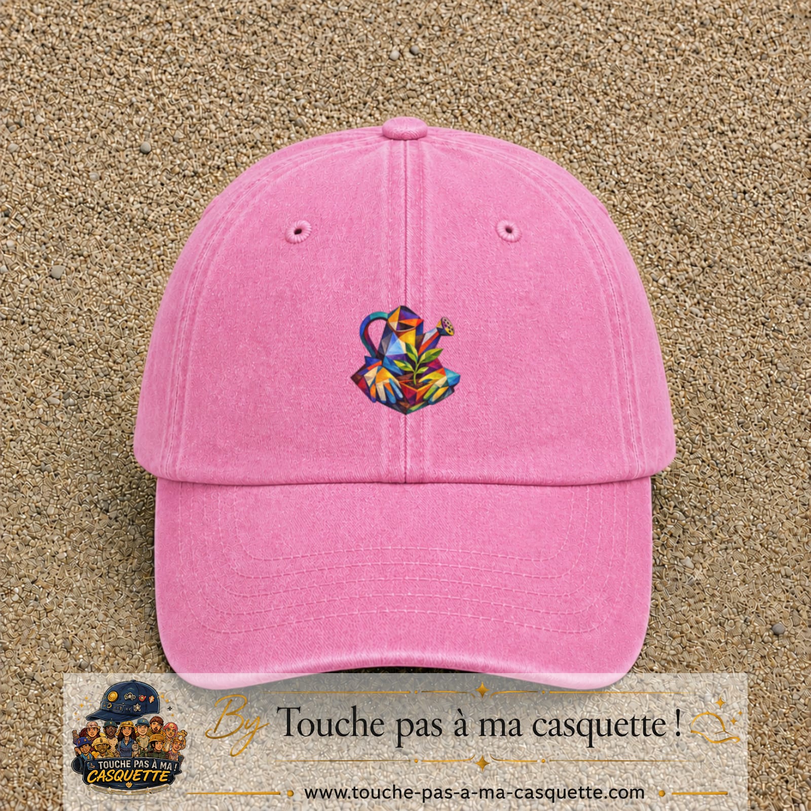 Image principale casquette Rose délavé avec motif Arrosoir de jardin 5 cm