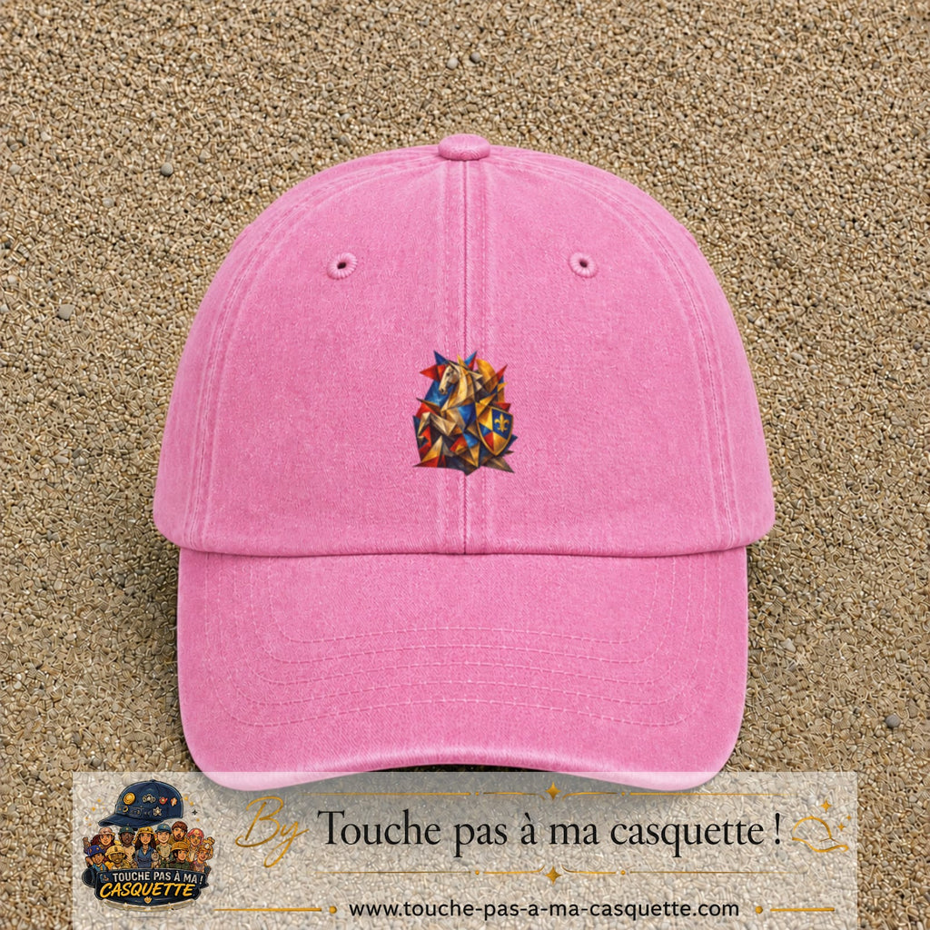 Image principale casquette Rose délavé avec motif Chevalier mosaïque 5 cm
