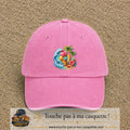 Casquette Rose délavé motif Glace tropicale logo 7 cm
