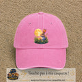 Casquette Rose délavé motif Lapin sous la lune logo 7 cm
