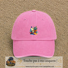 Casquette Rose délavé motif Plante graphique logo 5 cm