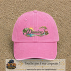 Casquette Rose délavé avec motif Prénom Damien nature et cerf en 7 cm – vue principale
