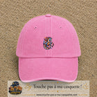 Casquette Rose délavé motif Cheval géométrique logo 5 cm
