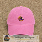 Casquette Rose délavé avec motif Patte moustachue sur lune en 5 cm – vue principale