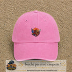 Casquette Rose délavé motif Ours guerrier logo 5 cm