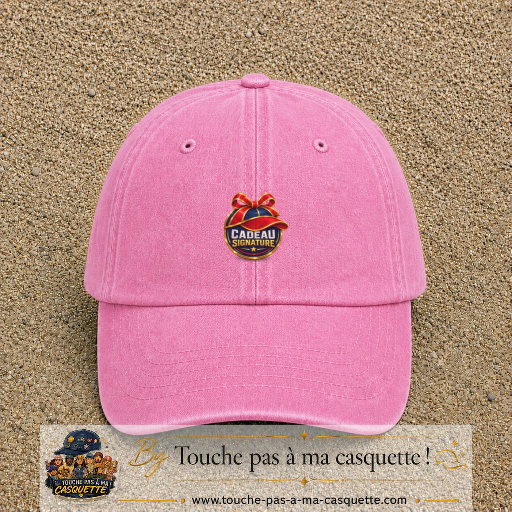 Casquette Rose délavé avec motif Cadeau Signature avec casquette en 5 cm – vue principale