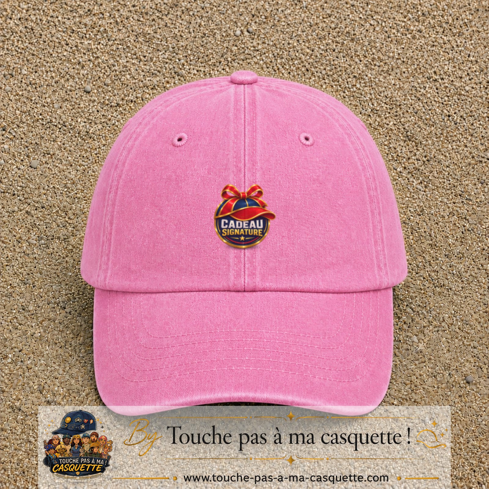 Casquette Rose délavé avec motif Cadeau Signature avec casquette en 5 cm – vue principale
