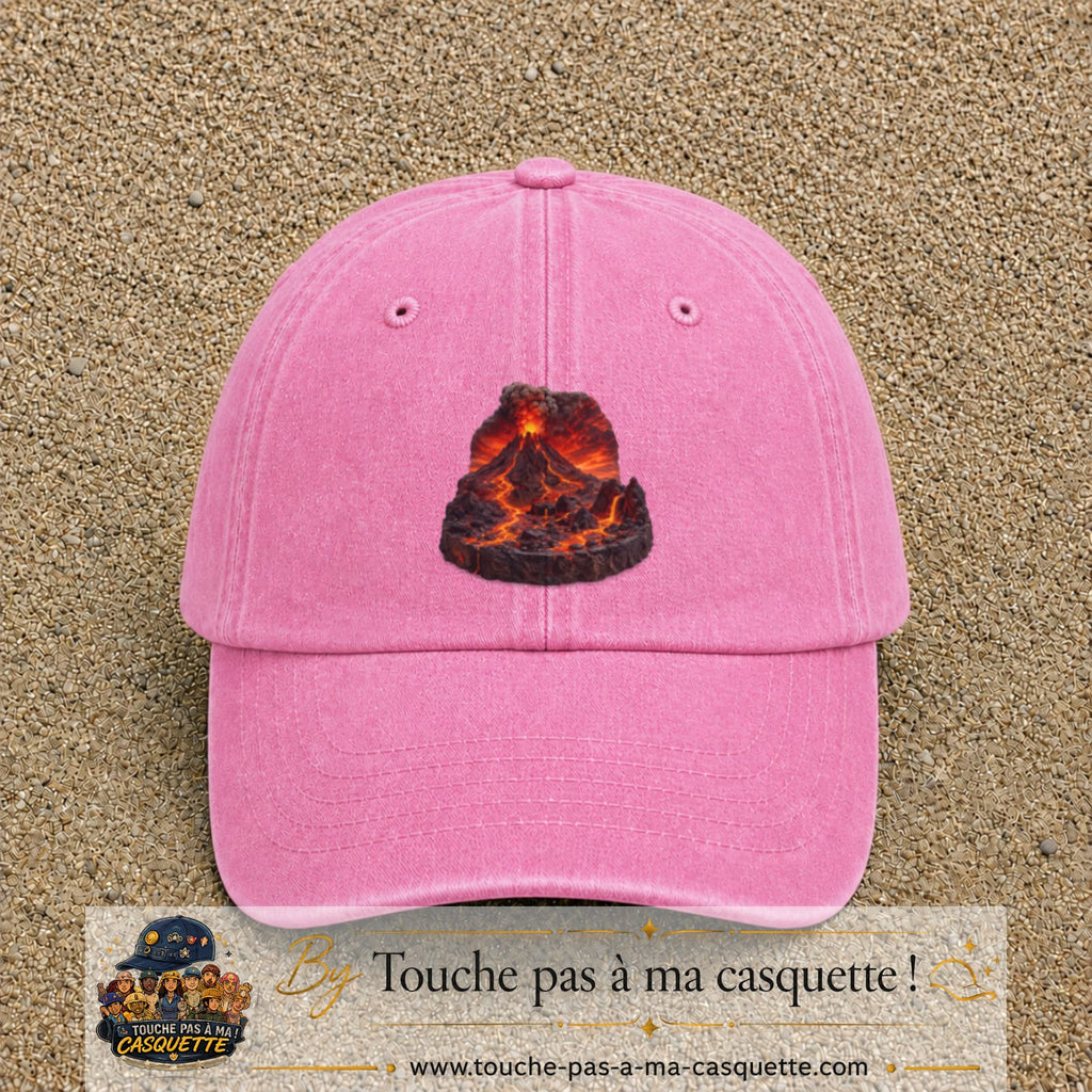 Image principale casquette Rose délavé avec motif Volcan de lave 7 cm