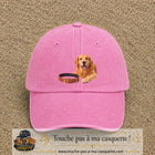 Image principale casquette Rose délavé avec motif Chien avec collier 7 cm