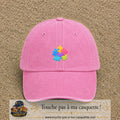 Casquette Rose délavé motif Puzzle pop logo 5 cm