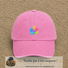 Casquette Rose délavé motif Puzzle pop logo 5 cm