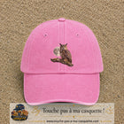 Image principale casquette Rose délavé avec motif Hibou sous la lune 7 cm