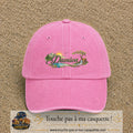 Casquette Rose délavé avec motif Prénom Damien nature et cerf en 5 cm – vue principale