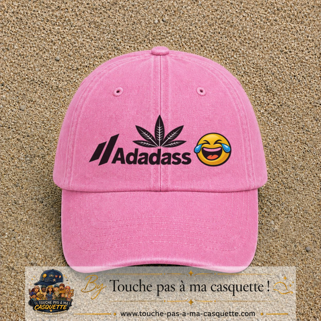 Image principale produit37grosRS - casquette Rose délavé avec visuel Adadass emoji rieur 7 cm