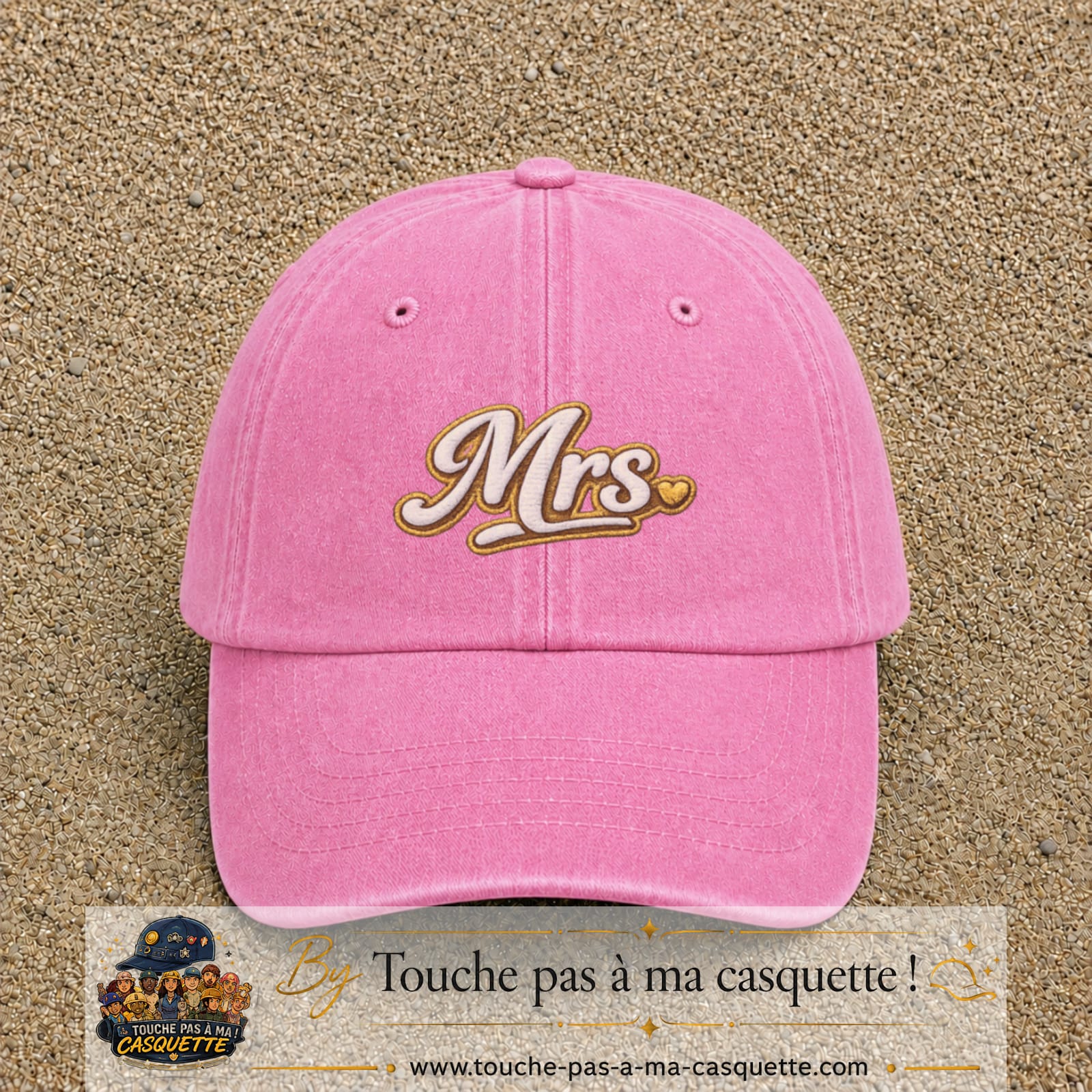 Image principale produit112moyenRS - casquette Rose délavé avec visuel Mrs élégante 5 cm