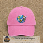 Image principale produit82grosRS - casquette Rose délavé avec visuel Monde avion 7 cm