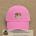 Image principale produit76grosRS - casquette Rose délavé avec visuel Papy casquette lunettes 7 cm