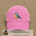 Image principale produit63grosRS - casquette Rose délavé avec visuel Mésange 7 cm