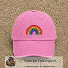 Image principale produit187moyenRS - casquette Rose délavé avec visuel Arc-en-ciel 5 cm
