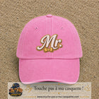 Image principale produit110grosRS - casquette Rose délavé avec visuel Mr élégant 7 cm